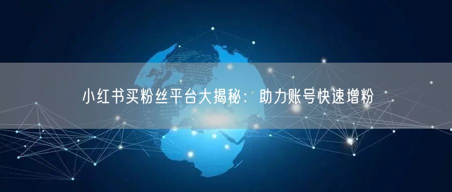 小红书买粉丝平台大揭秘：助力账号快速增粉