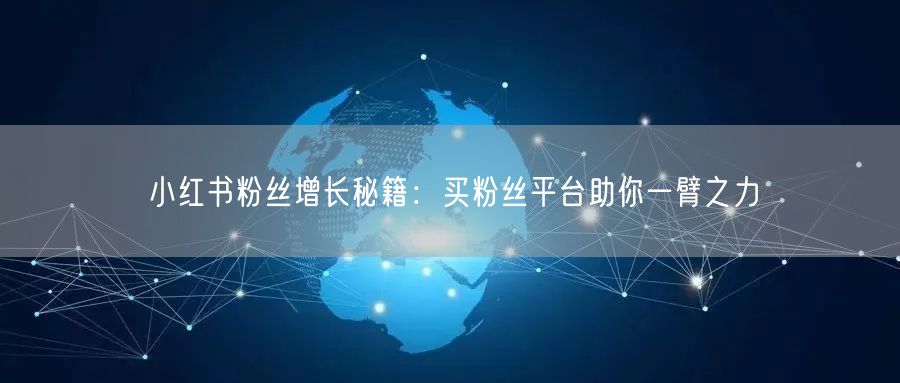 小红书粉丝增长秘籍：买粉丝平台助你一臂之力