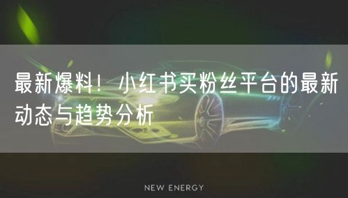 最新爆料！小红书买粉丝平台的最新动态与趋势分析