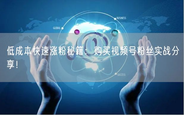 低成本快速涨粉秘籍：购买视频号粉丝实战分享！