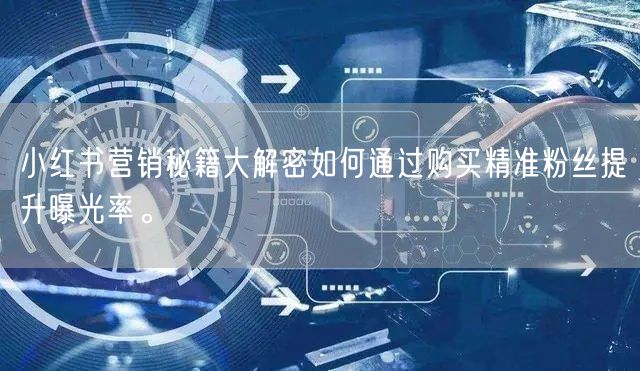 小红书营销秘籍大解密如何通过购买精准粉丝提升曝光率。