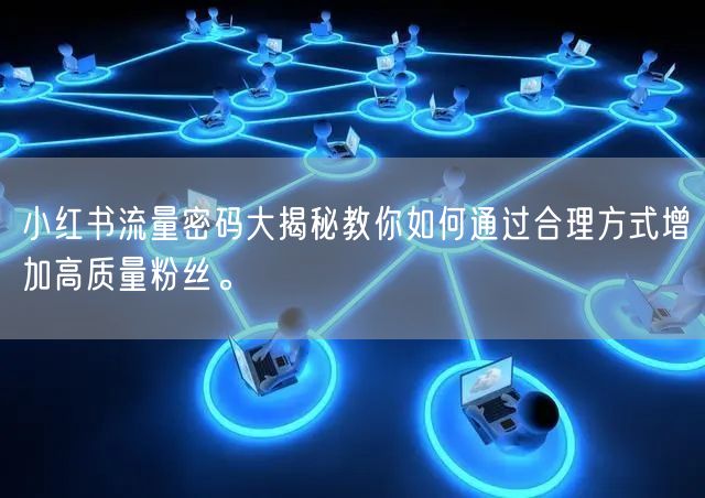 小红书流量密码大揭秘教你如何通过合理方式增加高质量粉丝。